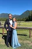 This dress fit perfectly! The length was perfect with 3 inch heels and I'm 5'5" (my heels are sinking into the ground in the photo so it looks long). Once ironed, the neck draped beautifully and didn't wrinkle all night. - Samantha N.