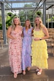So happy I bought this dress! I bought the yellow for a summer wedding whose dress code was "formal fun". I got compliments all night long! I am 5'8, 155 lbs, athletic build and the medium fit perfectly. I ordered the large too but it was too big so I sent it back. I usually wear a M/L or size 8 in tops and bottoms. While it fits great, the straps were a liiiiiitle too long, so I paid $20 to have the straps shortened by a half inch or so. This made the bust more snug and provided more support! But it probably would have been fine still if I hadn't done this! - Kara K.