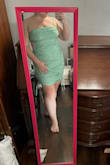 I love the little cutouts and that the bottom has bows so you can loosen or tighten. The top is not the most secure but I love how the back looks. - Katie W.