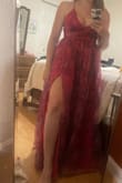 I love this dress! I did the fit sizing program on the website, but it unfortunately told me the wrong size. I did have to return it for the next size up, but it is absolutely gorgeous! - Sara D.