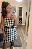 I got this with the intention of wearing a top under like the model but I wore it to a concert and loved it just as much! Great for summer and fall! - Heather C.