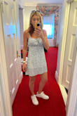 The is dress is so pretty, but when I washed it, the liner inside shrunk about 2-3 inches. I washed it on cold and line dried it, like I do all my dresses. So disappointing because you can see the liner through the fabric, so it looks bad. So short underneath. I'm used to better quality from Lulu's. I'd love to exchange it, but I'm past the return window. - Brenda D.