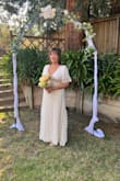 I bought this dress for my backyard wedding. I wanted a pretty and comfortable dress that was flattering but not too fancy or poofy.
This definitely checked all the boxes. I felt pretty and received A LOT of compliments. - Anise F.