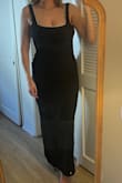 Will wear this to a wedding. Don't love the slit in the back, plan to have it moved to the front but love the low back and fancy piping. - Kelly M.