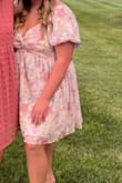 I really loved this dress but definitely could have sized down! The shoulders were big, and the sleeves wouldn't stay up, so I had to use tape to keep them up. It was still a great dress and got a ton of compliments at the wedding rehearsal! - Anna S.