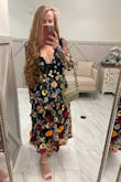 I saw this dress and immediately knew I needed it for my cousins wedding! It came on time and looked amazing! I did size up (I usually get a small and got the medium) due to the sleeves and not knowing how tight they would be. I think the small may have fit a bit better but the medium looked and felt great! - Kari U.