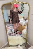 I bought this dress to wear for a night out on vacation. Fabric is good for packing in a suitcase. The dress was very flattering and comfortable. I sized down based on reviews. Loved! - Cori L.