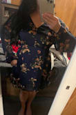 This will be perfect for the fall for a date or mostly anything since it's a modest dress. I love the pattern and color. Just like it looks on the site. Hard to zip by myself so I'll have to get my husband to do that. The top button in the front could have been a little tighter, but nothing to deduct a star for. - Brittney S.