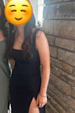 I ordered this dress for my teenage daughter for a wedding. It is very simple but very pretty! The slit was a little high but not inappropriate. For her, it fit like a glove true to size. Lengthwise, she wore 1.5-2 in heels, and the length was great. - Janine M.