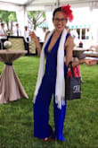 Wore this to a "Fashion at the Races" contest and placed in the Top 20! The royal blue jumper is a show stopper. I felt like a 70s rockstar transported into the modern day. I did have to hem off about 5 inches. Since I have a short torso and narrow shoulders I could probably benefit from having the top half taken in a little too so that I'm not so worried about pulling a Janet Jackson. Potential wardrobe malfunctions aside, I adore this jumpsuit! - Monica B.