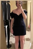 This dress is super cute and the fit from the waist down was perfect but there was so much extra fabric of the dress on top. I'm not sure if I'm not big enough but the shoulders of the dress would just fall off if I didn't touch them (there's probably 1-2 inches up top that would need to get altered off). 

If you have any body shape similar to mine, I would not get this. The medium fits my bottom half perfectly but is MASSIVE on top. Unfortunately just one of those dresses that doesn't work. Maybe if you have a super long torso and much bigger boobs than I have it could work. - Caroline W.