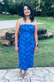 It's a beautiful dress. Quality and fit is perfect. It is super stretchy. Wore it with a strapless bra and fancy straps. - Kavitha K.