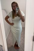 I'm getting married and wanted a simple dress that wouldn't break the bank. This was exactly what I was envisioning when I thought of my perfect wedding dress! We're doing a courthouse wedding and then a more formal wedding in Italy next year and I love that this dress can easily be dressed down or dressed up depending on the occasion. It does fit tight but I don't mind it. I like how it hugs me but the material is still stretchy enough that it doesn't suffocate. Also a huge plus on the price. You can't beat a wedding dress for $100. - Sicily S.