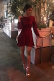 This dress fit perfectly on me! I wore it for the work's holiday party and I received plenty of compliments! The color was slightly darker than I expected, but it's still a beautiful dress nonetheless. - Ericka
