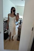 The dress fits me great except at the bust. I think a B cup would look better in the dress. The zipper also was not great. It kept getting stuck at the fabric transition. - Luna C.