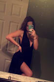 I bought this dress for my senior prom and the material is high quality and thick, super flowy! I was teetering between the small and medium and ended up getting the medium which fits comfortably! the neckline sits perfectly and isn't too low, my ONLY problem is that the straps are a little loose with my busy size but I will be tailoring them to fit more snug. - Cierra D.