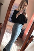 This top is cute to pair with jeans and skirts.  I love the material; the thickness is amazing quality. There is elastic around the shoulder and the wrists, while the bottom of the blouse is loose so you can tuck it in if wanted. All in all, this is a really cute top that isn't too revealing so you can dress it up for brunch or dress it down for a movie date night.  Either way you can't go wrong with this top. - Chelsea B.