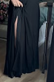 Returned this one because the lining is not sewn into the skirt. When you walk, you can see both the lining slit and the dress slit. Fits true to size, but just did not like the way it looked. - Maggie G.