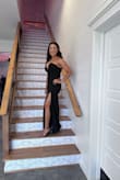 I wore this dress to a wedding and it fit perfectly! I got so many compliments! It's elegant yet sexy and fun!  I'm 5'6, 150ish lbs and got a medium. The length was perfect! I did wear it with heels, though. Definitely a staple in my closet to re-wear for future events. - Denise S.
