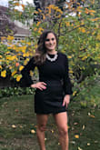 I love that this top is fitted, and material is not thin. Sleeve is super cute too! 

Paired it with a leather mini skirt. - Tanya M.