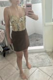I'm obsessed with this body suit. It's almost perfect. My only complaint is that is has a little weird folding of the material but I think the pattern blends it in so it's not noticeable. I also had to cut out all the labels or they show through the netting. Not much room for bust at all. I'm very small chested so it was fine though. - Stephanie M.