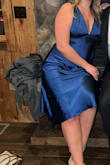 I wore this dress to a wedding this weekend and loved it!! Super comfortable, flattering, and received lots of compliments. The fabric was surprisingly thick (I thought it would be more lightweight based on photos) and high quality, didn't have to worry about wrinkles. The chest of the dress was slightly large on me, but with some fashion tape it was fine! - Katie C.