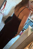 The dress was beautiful and a very comfy material. Got it for a black tie optional wedding. Returned though because I felt the back of the dress isn't as detailed as pictured. Not as much lace or drape. But the fit was perfect other than that. - Melissa I.