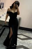 Such an elegant dress and shapes the body well. I did have to alter the dress as it was long for me but that was expected as I am not that tall. Loved the thigh slit too! - Jimena E.