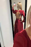 I bought 7 dresses from Lulus to try for a wedding. This one was ok.... I wasn't a big fan of the shoulders but it's a very pretty dress... the back was my favorite. IT didn't make the final cut for the wedding but it is a very beautiful dress with nice fabric - Rebecca B.