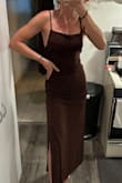 I recently purchased this dress for a bridesmaid dress for my best friend's wedding. This was the 10th dress that I had tried (from various stores online) but this fit perfectly makes me feel sexy, yet still classy enough to be a bridesmaid dress. The fit was perfect. Love the color. I don't feel bloated in it. It has a very nice material, truly recommend this. The heels are also from LuLus! So excited to wear this outfit in a few weeks. xo - HayBay R.