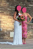 Bought this for my daughter's wedding, it was perfect!! On me, it was a little loose in the bust but I'm smaller up top. 

For a fitted silhouette this dress was surprisingly comfortable. I was afraid it would fall apart after one wear but I washed it in the machine on the delicate setting and it came out great. - Zia J.