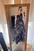 I ordered 4 dresses and this was the winner by a huge margin. The organza looks and feels more expensive than it is, flatters my waist, and flows beautifully. It's bloat friendly for my IBS girlies, and the top is more structured than I thought. The top was too large for my bust (the fullness of my bust is at the bottom) so I went to the tailor and had them tighten that area up. I have super long legs and the hem stops at the perfect place with 2 inch heels. The leg slit is subtle and sexy. I'm so happy I ordered this! - Zainab L.