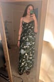 This fabric was gorgeoussssssss. Felt so 90s in the best way. Love that burnout velvet is making a comeback! However, my pear/hourglass babes might want to pass on this. I have a very large waist-hip ratio and knew this would probably not work, but I wanted to channel my Salma Hayek Red Carpet moment. It did not work, lol. Very, very tight around the hips, though it fits nicely at the top. The fabric was stretched so tight I couldn't walk right. Also, I think the leg slit was misplaced on my dress? It was in the most bizarre spot and basically went up to my left buttcheek. - Zainab L.