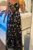 This dress is so absolutely gorgeous but not for small-breasted women. I tried to put pads in it and use tape. The chest part just fits so strangely. - Lauren J.