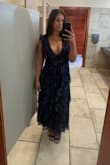 Beautiful dress! Comfy, a little loose but not too big. Got lots of compliments on it! I'm a 34B & felt comfortable wearing it, no nip slips. Would absolutely wear it again :) - Marissa G.