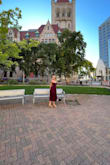 Love this dress, the color and material is very flattering. - Rayne A.