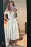 I loved this dress! I was very unsure because I'm extremely picky about lace. The lace wasn't fish net looking, or cheap looking so I was really happy with it. The only thing was the sleeves were a bit tight around my arms. - Kailey H.