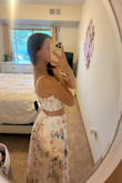 Seriously the cutest thing ever! I ordered this for my senior photos and I'm so excited! I originally ordered a small but was way too big on me around the waist/armpit area. I exchanged the small for an XS and the XS fit perfectly! So, I suggest if your body is similar to mine - get an XS! - Delaney P.