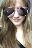 So these are definitely cute, but they are huuuge! I know my face is kind of small, but I've worn other aviators that fit my face without being too small or giant. Other than that, they're pretty. Wish the lenses were a little more pink but I like that they're mirrored. They also came with a little bag to keep them from getting scratched, which is nice. - Amber S.