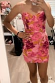 This dress is beautiful but the only bad thing I have to say is that the material is very delicate and rips and tears very easily so be careful. It's true to size I'm normally an xs and that's what I ordered. - Kirsten C.