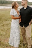 This dress was perfect for our family pictures. I loved the fit, but would've sized down to a medium if it weren't for my busts. - Lindsey W.
