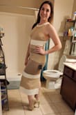 Really really happy with this dress. As a small chested individual, the fit very much changed when the back was tightened and then it fit MUCH better. Not too heavy, but also thick enough that I felt comfortable on cooler days. Cannot wait to wear this more! - Jill K.