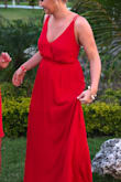 This dress is beautiful! I got a lot of compliments on it and it was very comfortable. The straps over the shoulders that connect to the back were a little loose so I safety pinned them for the time being and plan to sew them a little tighter. This was necessary so that it wasn't loose on my chest. - Candace R.
