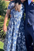 I'm 5'3/138 lbs (athletic build and flat-chested), and the medium fits perfectly! The dress is gorgeous and really comfortable since it's a tad bit roomy, which is how I prefer it anyway. - Carly P.