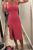 The sleeve strap part on the dress fits weird. It's comfortable but the straps were too long, tried to wear them off the shoulder but still too big - Lauren M.