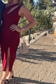 Bought on sale for a wedding. Fit like a glove! Perfect mix of classy and sexy. I did use boob tape on one boob to keep her under control. And by the end of the night, the zipper closure on the right under my arm started to irritate my skin. Otherwise, no complaints!! - Brittney C.