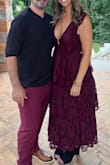 This dress is gorgeous and comfortable! I purchased for family pictures, and this one was the clear winner! It was so pretty in person, and the lace is soft and has a beautiful flow. The chest felt secure, as it is lower cut, but the bottom moved nicely when I walked. - Meghan D.