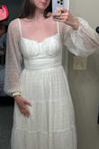 I wore this for my bridal shower! Dress was super comfortable and received tons of compliments. The bust was a bit big on me, but was to be expected - Katherine H.