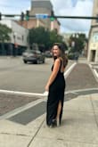 This dress is absolutely gorgeous!! I wore to a black tie wedding and I received so many compliments! From the bride to guests to the bartender! The material is stretchy and very comfortable. I had to have the straps taken up a bit but nothing too major. It's a bit on the long side, which was fine for my shoes. It would work great for taller girls but would likely need to be altered if you're short. 

It had the look of old Hollywood glam and I'm all for it! Get the dress. You won't be disappointed!! - Rebekah B.