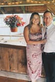 I'm normally a 12-14 with a large bust. You cannot wear a bra with this dress, and you must size up if you have a large bust. If you plan on wearing spanx, you'll have to roll the side with the slit because it is a high slit. I loved this dress and had so many compliments! - Olivia S.